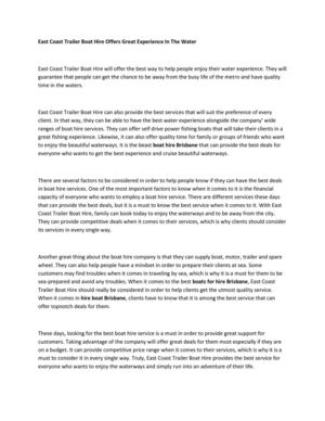 East Coast Trailer Boat Hire Offers Great Experience In The Water