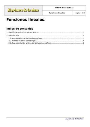 3º ESO: Funcioones lineales.