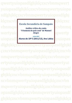 Análise crítica do conto "O homem do país azul" de Manuel Alegre