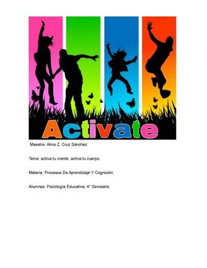 Activa tu mente, activa tu cuerpo