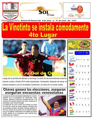 NUEVA IMAGEN N º 08   PERIODICO DEL 8   DE junio  AL  15  DE JUNIO 2012