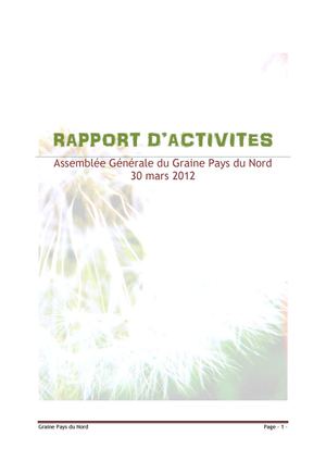 Rapport d'Activité 2011