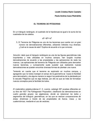 EL TEOREMA DE PITÁGORAS