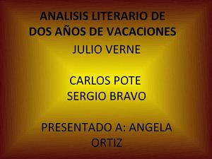 Análisis literario de dos años De vacaciones