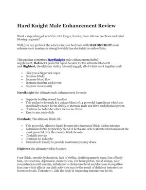Hard Knight Male Enhancement Review