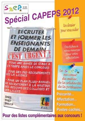Bulletin SNEP spécial CAPEPS Externe 2012 - mai 2012