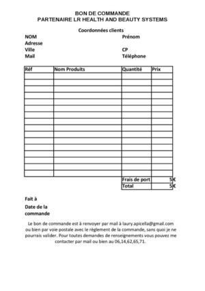 BON DE COMMANDE