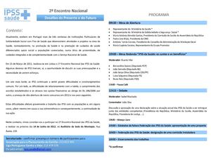 2º Encontro Nacional das IPSS de Saude 