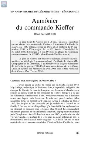 Naurois (de) - Aumônier du commando Kieffer (juin 2004)