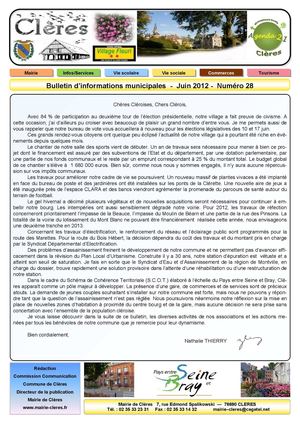 Clères - Bulletin d’informations municipales - Juin 2012 - Numéro 28