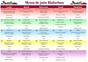 Menus juin 2012 Balochan