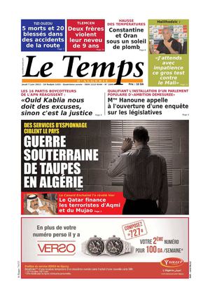 Le Temps d'Algérie Edition du Jeudi 07 Juin 2012