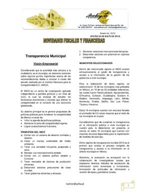 Boletín 19/12 "Novedades Fiscales y Financieras"