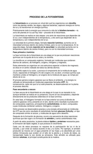 La fotosíntesis