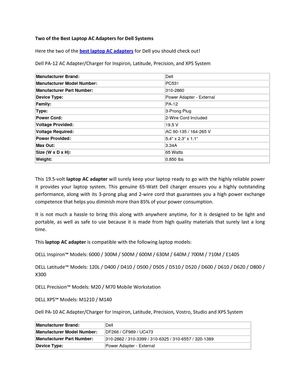 Two of the Best Laptop AC Adapters for Dell Systems