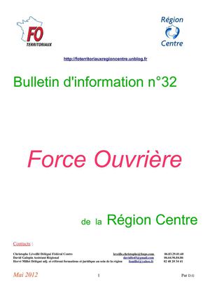 Bulletin d'info 32 mai 2012