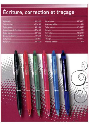 Catalogue 2012 ABC Distribution : Catégorie Ecriture correction et traçage