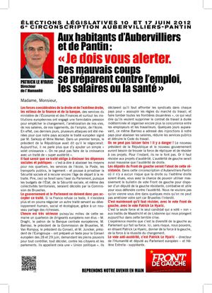 Les 10 & 17 juin, défendez vos intérêts, votez Patrick Le Hyaric