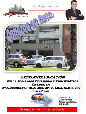 ALQUILER DPT. GOLF SAN ISIDRO, PORTILLO 364-1302