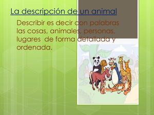 Descripción de un animal