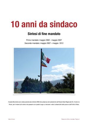 "10 anni da Sindaco" di Mario Cicero