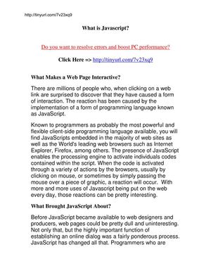 Fix PC Problems Fast - What is Javascript