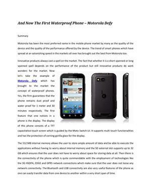 Motorola Defy Mobile Phone