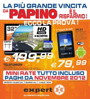 Volantino Expert gruppo Papino dal 7/6 al 1/07/2012