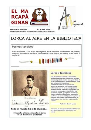 EL MARCAPÁGINAS DE ABRIL