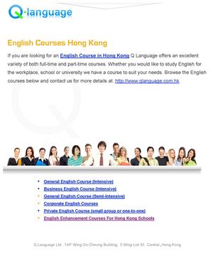 Study English In Hong Hong -  English Courses At Q Language