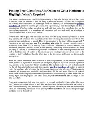 Post free classified ads  
