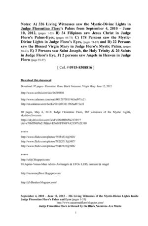 Florentino Floro, Black Nazarene, Virgin Mary, June 12, 2012