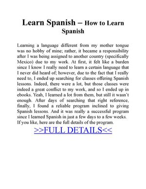 Learn Spanish