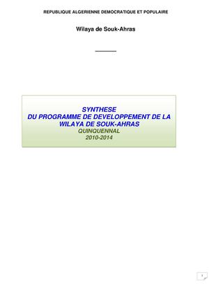 wilaya souk ahras 2010/2014