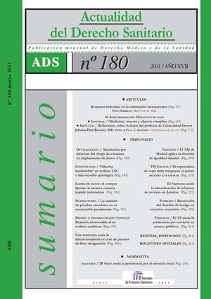 Actualidad del Derecho Sanitario nº 180 Marzo 2011