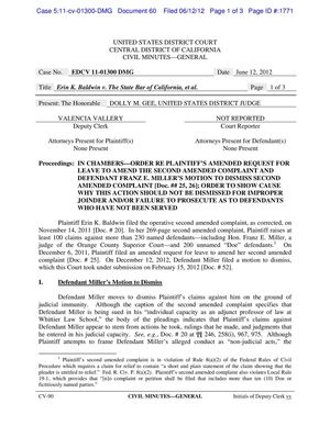 FEDERAL JUDGE DOLLY GEE RULES JUDGE CAN STILL CLAIM IMMUNITY AFTER TAKING BRIBE FROM STATE BAR OF CA