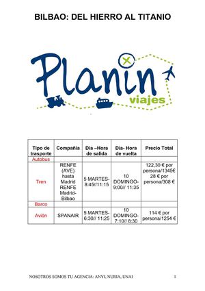 Folleto turístico sobre Bilbao