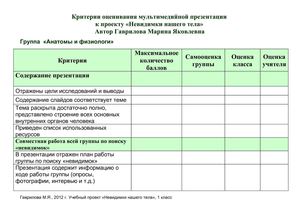оценка презентации