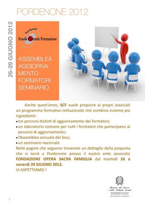 Aggiornamento formatori, Assemblea e Seminario- Pordenone 26/29 giu.12