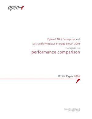 Open-E NAS Enterprise and Microsoft Windows Storage Server 2003 competitive performance comparison