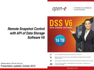Remote Snapshot Control with API of Data Storage Software V6