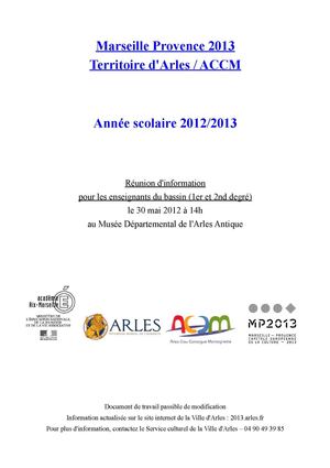 MP2013 : Présentation des grandes actions sur le secteur d'Arles