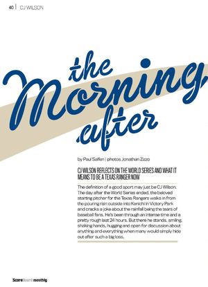 World Series: CJ Wilson on "The Morning After"