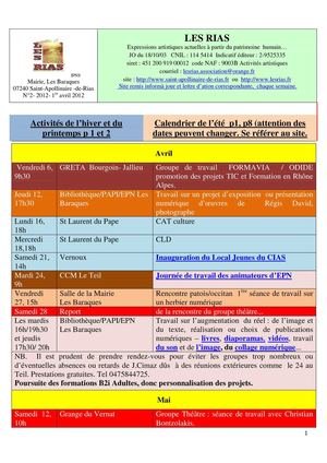 Journal des Rias 2ème et 3ème trimestres 2012