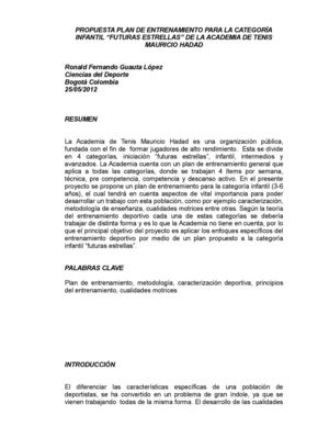 Propuesta Plan de Entrenamiento