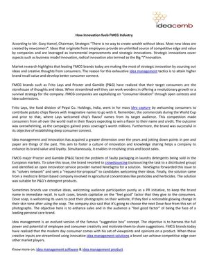 How Innovation fuels FMCG Industry