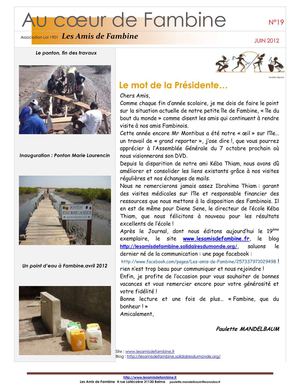Le Journal de l'Association Les Amis de Fambine