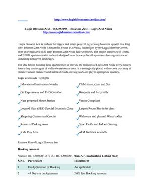 Logix Blossom Zest – 9582555095 – Blossom Zest – Logix Zest Noida