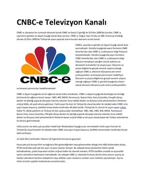 CNBC-E Televizyonu