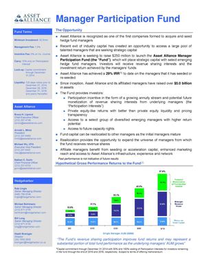 Asset Alliance Corporation Manager Participation Fund